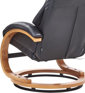 Beliani Fotel z masażem FORCE Z podnóżkiem Czarny 11