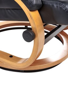 Beliani Fotel z masażem FORCE Z podnóżkiem Czarny 14