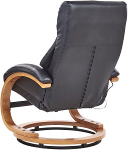 Beliani Fotel z masażem FORCE Z podnóżkiem Czarny 6