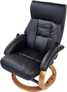 Beliani Fotel z masażem FORCE Z podnóżkiem Czarny 8