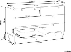 Komoda 6 szuflad MOURA Czarny 3