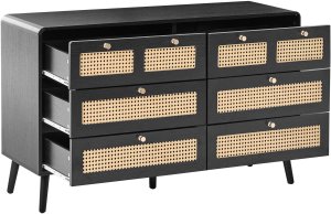 Komoda 6 szuflad MOURA Czarny 4