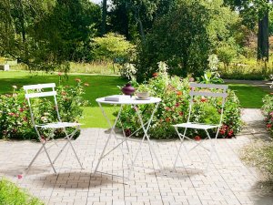 Beliani Zestaw mebli balkonowych Składane FIORI Metal Biały 2