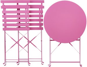 Beliani Zestaw mebli balkonowych Składane FIORI Metal Różowy 8