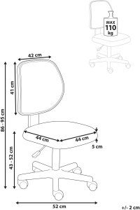 Krzesło biurowe JOYFUL Pastelowy róż 3