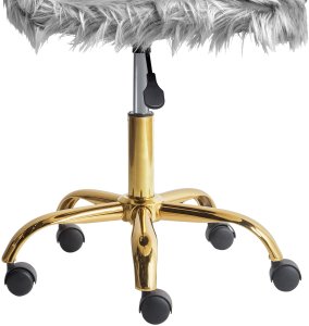 Krzesło obrotowe MARGATE Sztuczne futro Szary 10