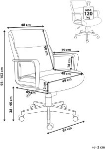 Krzesło biurowe BYRON Beżowy 3
