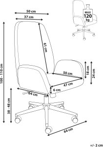 Krzesło biurowe Beliani Clare Brązowe 3