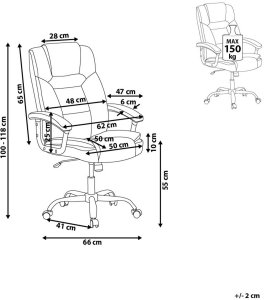 Krzesło biurowe Beliani Fotel biurowy regulowany beżowy ADVANCE 3
