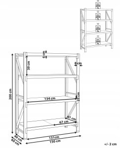 Regał magazynowy FIUGGI Metal 150 cm 60 cm Pomarańczowy 3