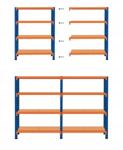 Regał magazynowy FIUGGI Metal 150 cm 60 cm Pomarańczowy 9