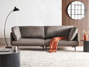 Beliani Sofa 3-osobowa brązowa REVSNES 2