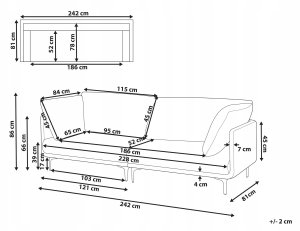 Beliani Sofa 3-osobowa brązowa REVSNES 3