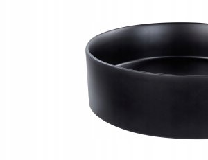Umywalka nablatowa ceramiczna 40 cm czarna TEBAR 4