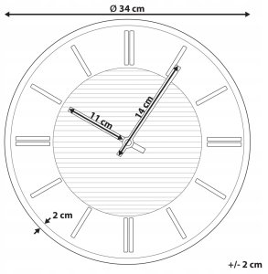 Zegar ścienny DAROCA 34 cm Czarny 6