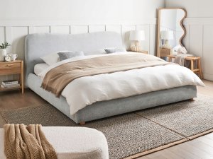 Łóżko z pojemnikiem BLAGNAC 180 x 200 cm Jasnoszary 2