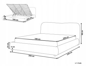 Łóżko z pojemnikiem BLAGNAC 180 x 200 cm Jasnoszary 3