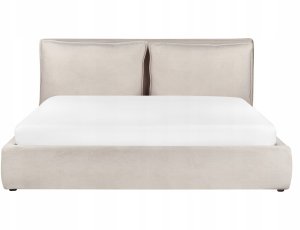 Łóżko z pojemnikiem BAJONNA 180 x 200 cm Jasnobeżowy 5