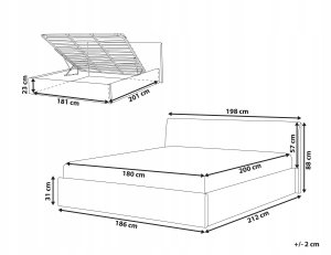 Łóżko z pojemnikiem Boucle ORBEY 180 x 200 cm Brązowy 3
