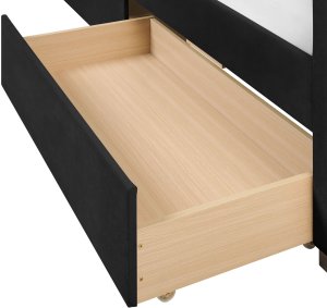 Łóżko dzienne z szufladami Welur MARRAY 90 x 200 cm Czarny 11