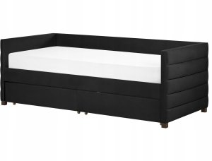 Łóżko dzienne z szufladami Welur MARRAY 90 x 200 cm Czarny 4