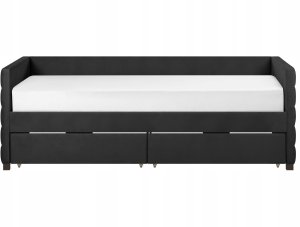 Łóżko dzienne z szufladami Welur MARRAY 90 x 200 cm Czarny 6