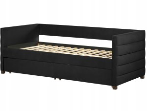 Łóżko dzienne z szufladami Welur MARRAY 90 x 200 cm Czarny 7