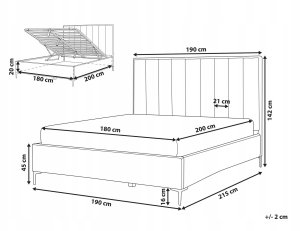 Łóżko z pojemnikiem Boucle SEZANNE 180 x 200 cm Złamana biel 3