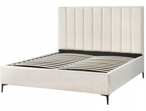 Łóżko z pojemnikiem Boucle SEZANNE 180 x 200 cm Złamana biel 4