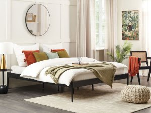 Łóżko Metal VAURS 180 x 200 cm Czarny 2