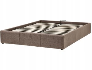 Łóżko z pojemnikiem bez zagłówka Boucle DINAN 140 x 200 cm Beżowoszary 5