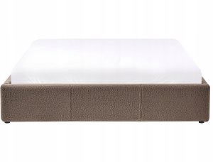 Łóżko z pojemnikiem bez zagłówka Boucle DINAN 140 x 200 cm Beżowoszary 7