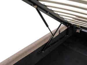 Łóżko z pojemnikiem bez zagłówka Boucle DINAN 140 x 200 cm Beżowoszary 8