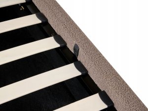 Łóżko z pojemnikiem bez zagłówka Boucle DINAN 140 x 200 cm Beżowoszary 9