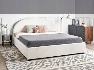 Łóżko z pojemnikiem Boucle VAUCLUSE 180 x 200 cm Złamana biel 2