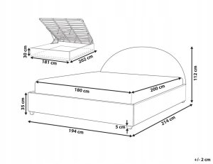 Łóżko z pojemnikiem Boucle VAUCLUSE 180 x 200 cm Złamana biel 3