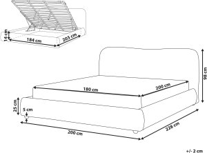 Łóżko z pojemnikiem Boucle BLAGNAC 180 x 200 cm Jasnobeżowy 3