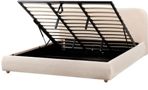 Łóżko z pojemnikiem Boucle BLAGNAC 180 x 200 cm Jasnobeżowy 4