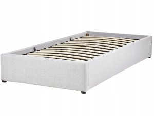 Łóżko z pojemnikiem DINAN 90 x 200 cm Jasnoszary 4