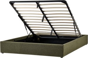 Łóżko z pojemnikiem bez zagłówka Boucle DINAN 160 x 200 cm Ciemnozielony 4