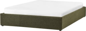 Łóżko z pojemnikiem bez zagłówka Boucle DINAN 160 x 200 cm Ciemnozielony 6