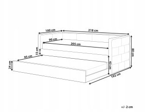 Łóżko wysuwane Welur CHAVONNE 90 x 200 cm Czarny 3