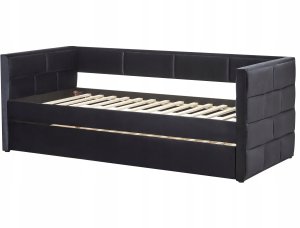 Łóżko wysuwane Welur CHAVONNE 90 x 200 cm Czarny 7