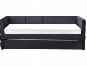 Łóżko wysuwane Welur CHAVONNE 90 x 200 cm Czarny 8