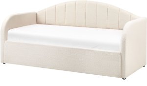 Łóżko wysuwane Boucle EYBURIE 90 x 200 cm Jasnobeżowy 6