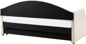 Łóżko wysuwane Boucle EYBURIE 90 x 200 cm Jasnobeżowy 7