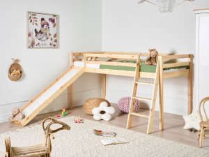 Beliani Łóżko na antresoli Drewno sosnowe STAPLE 90 x 200 cm Jasnobrązowy 2
