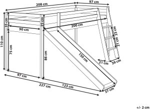 Beliani Łóżko na antresoli Drewno sosnowe STAPLE 90 x 200 cm Jasnobrązowy 3