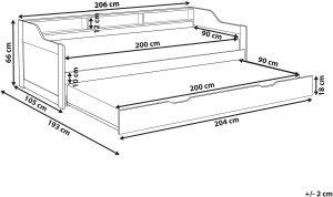 Łóżko wysuwane Drewno sosnowe EDERN 90 x 200 cm Różowy 3