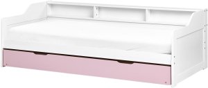 Łóżko wysuwane Drewno sosnowe EDERN 90 x 200 cm Różowy 5